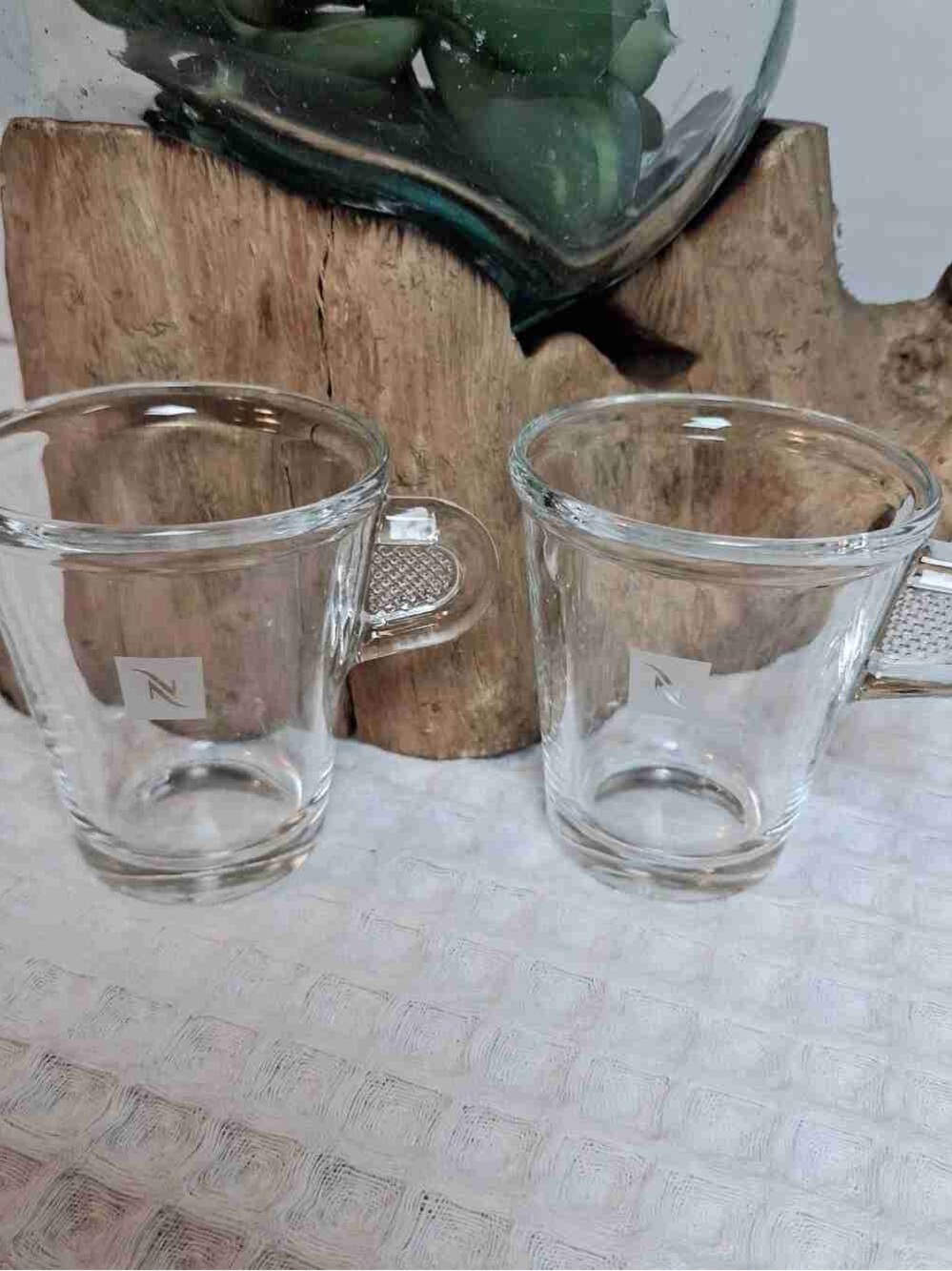 Nespresso Clear Glass Espresso Cups with Loop Handles - Transparent